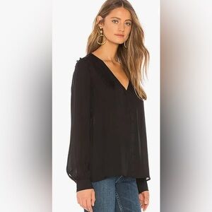 Paige luxury oversized silk black button up blouse small